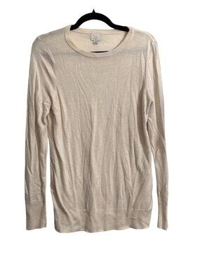 A New Day Womens Ivory Lightweight Sweater Size M Rayon Blend Long Sleeves Crew